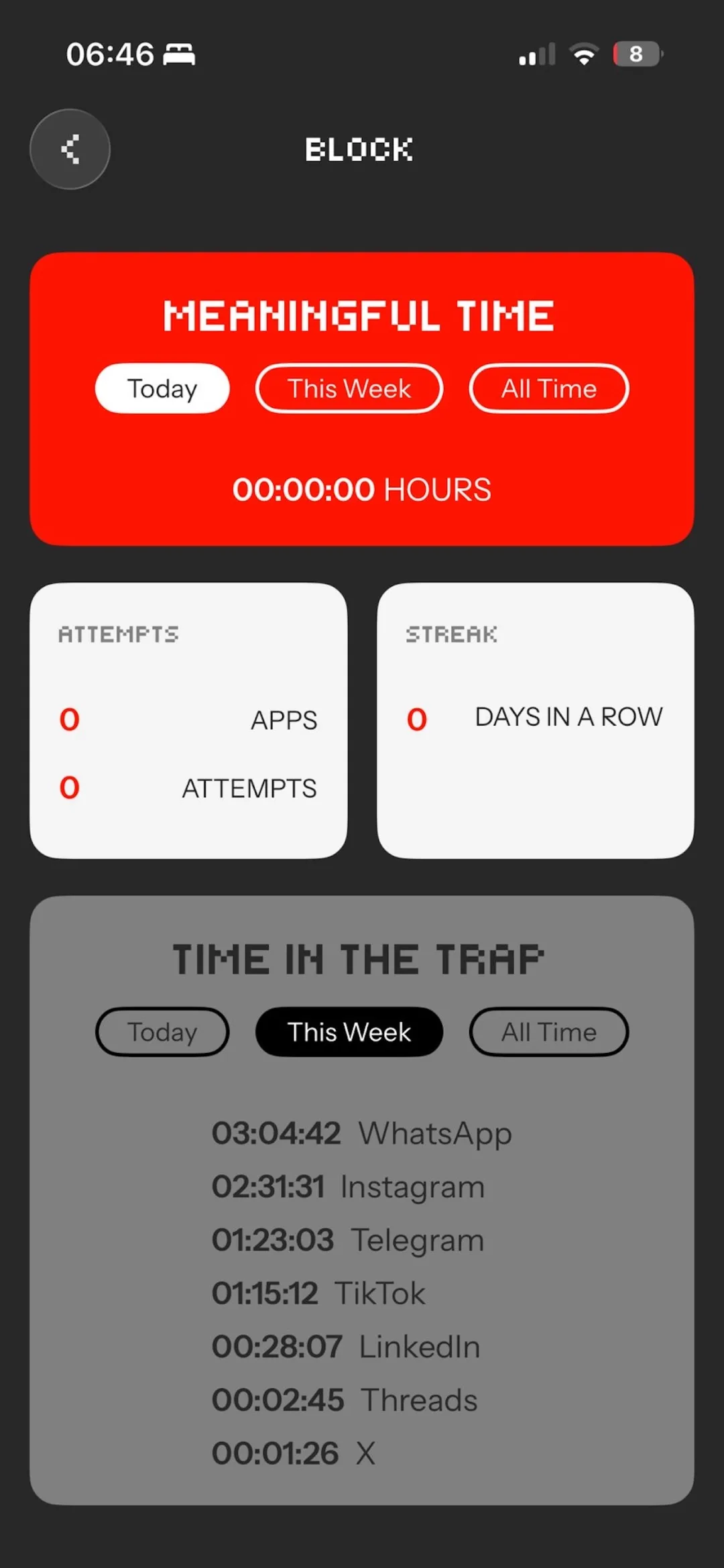 Block app screen
