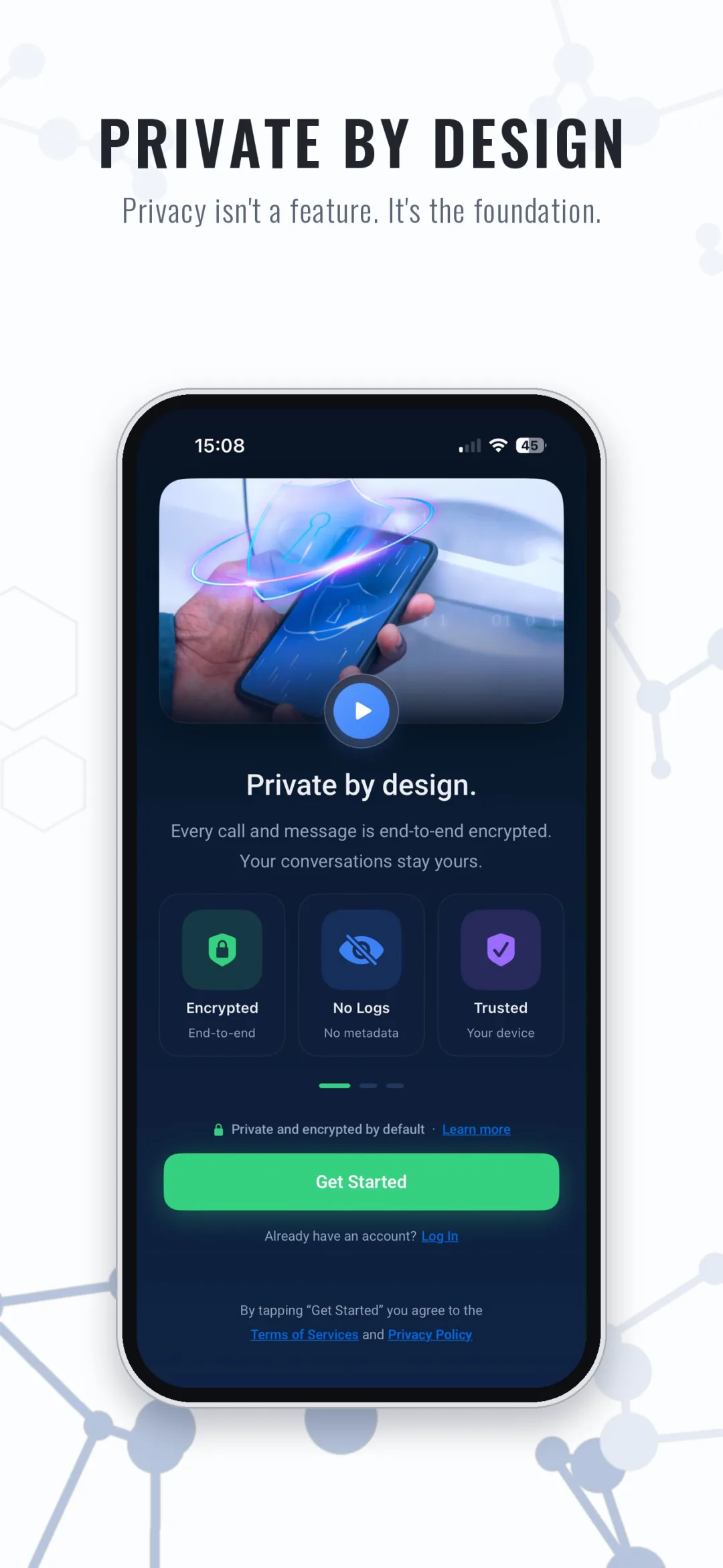 Pryvate app screen